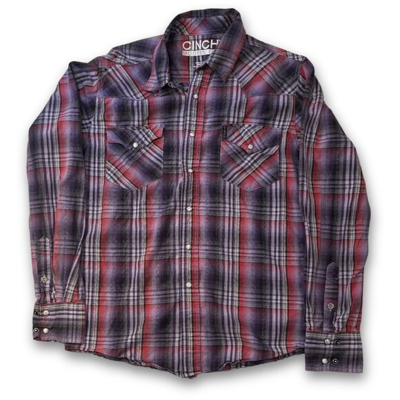 Cinch Plaid Western Style Pearl Snap Button Up Shirt | Women's Small - Picture 1 of 7